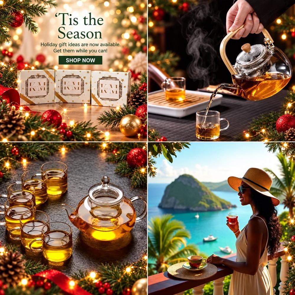 Glass Tea Pot and Tea Gift Box